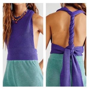Free People Orchid Convertible Open Back Sweater Tank Purple
